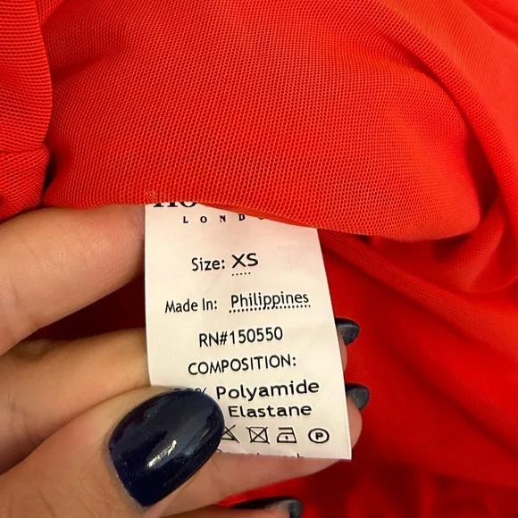 House of CB Valentina Scarlet Asymmetrical Cutout Mini Dress - Picture 6 of 7